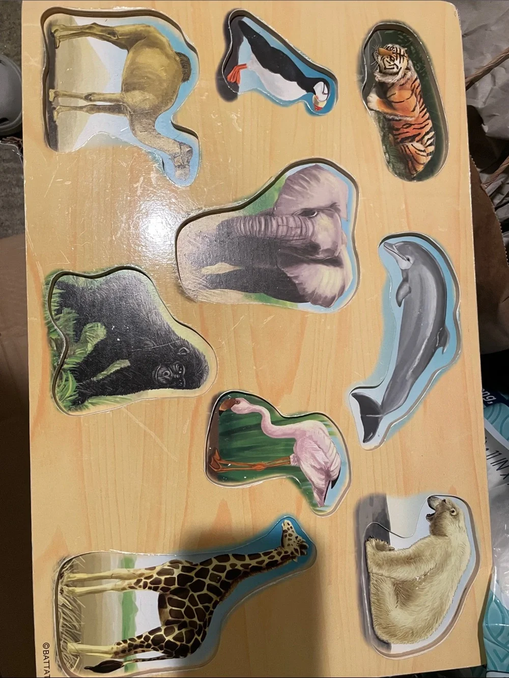 Vintage Large Animal Wood Puzzle set